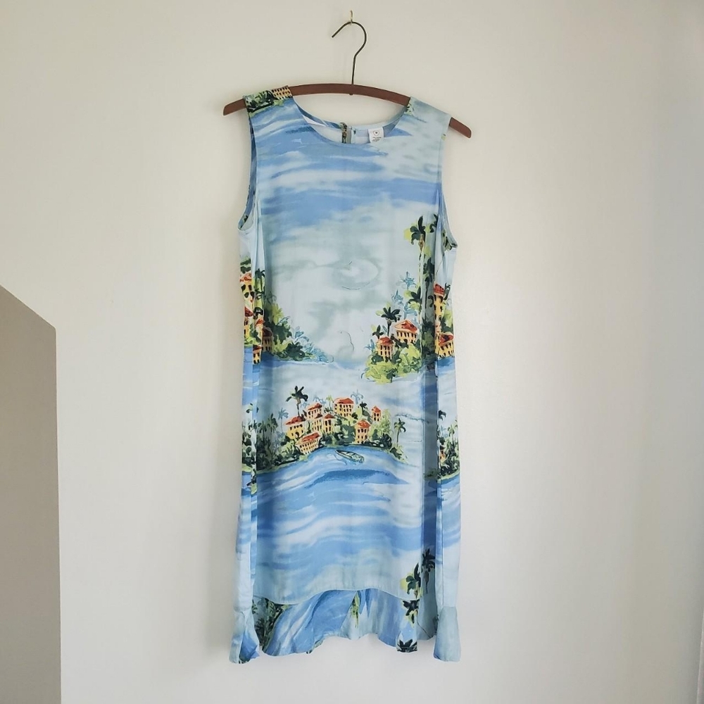 Vintage coastal scenery dress